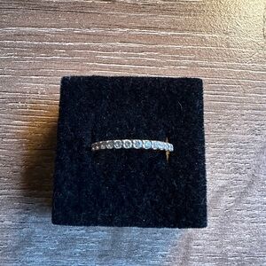 Stunning Gold 925 CZ Diamond Ring Size 8 18mm